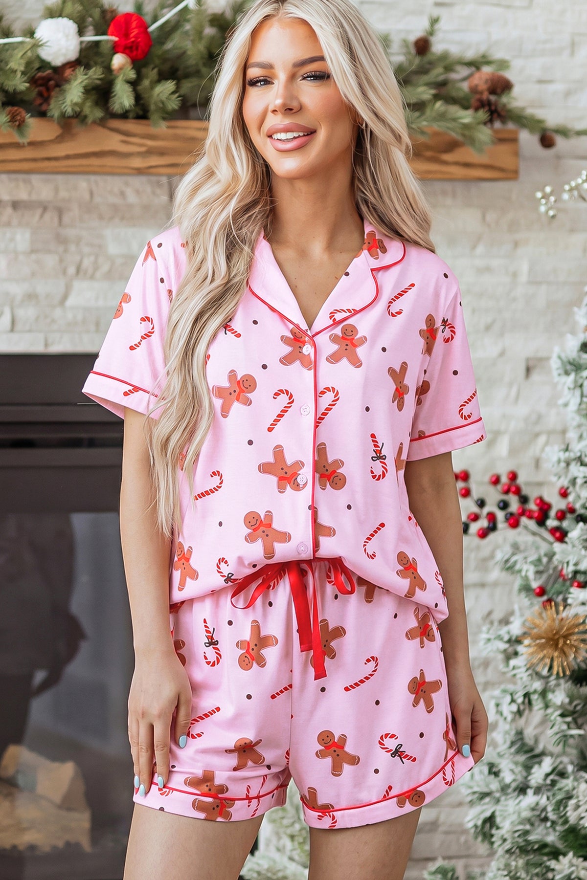 Pink Gingerbread Candy Cane Lounge Set