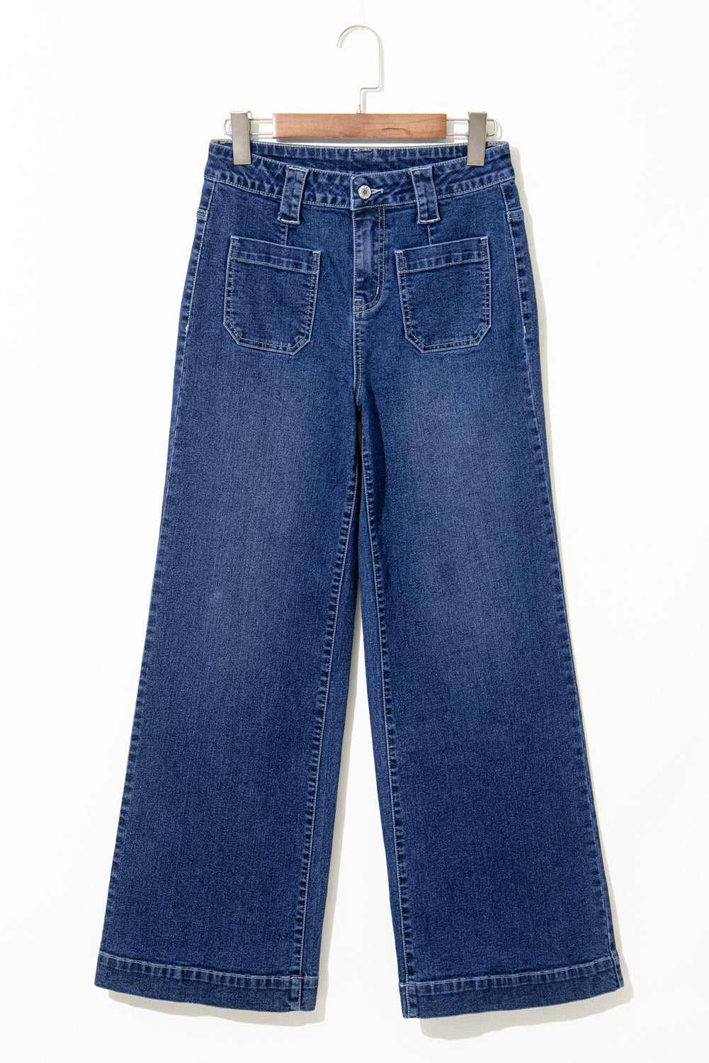 The jeans that do everything right. These wide leg, high waist jeans in a clean sail blue denim are the kind of pair you reach for again and again