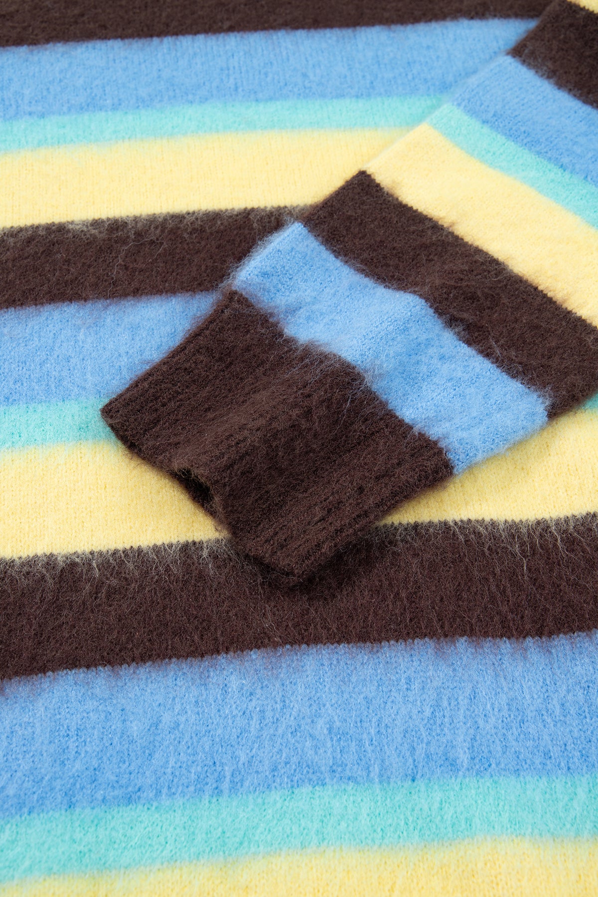 Multicolor Fuzzy Striped Sweater