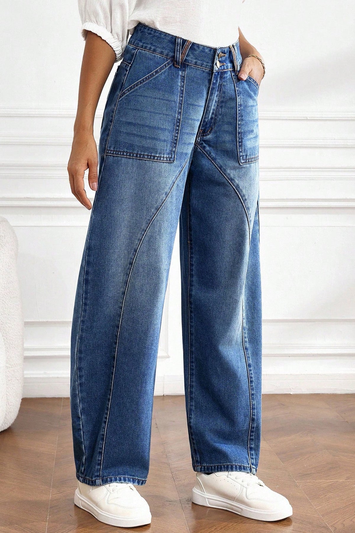Ashleigh High-Waist Curved-Seam Ankle Jeans