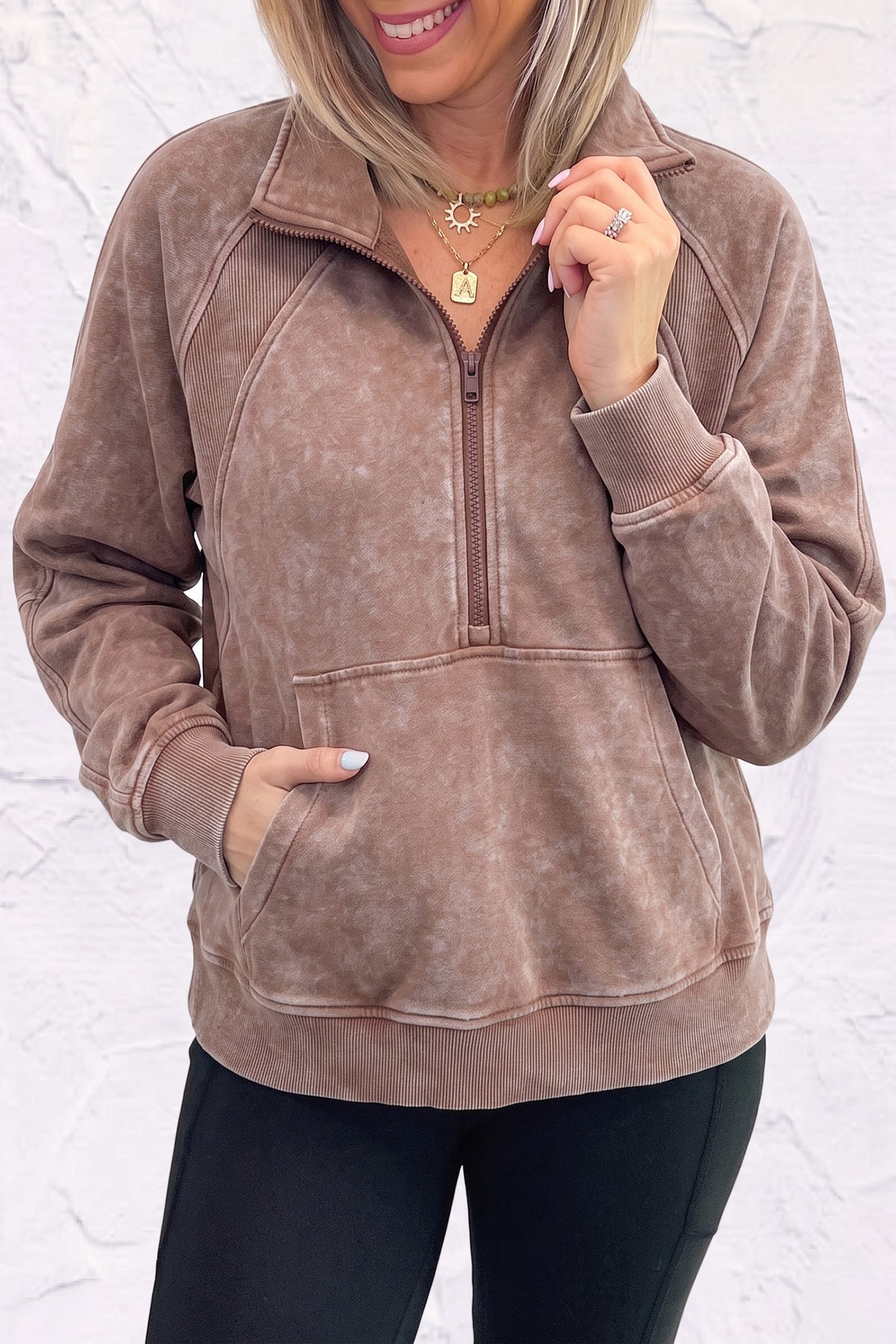Chestnut Vintage Half-Zip Sweatshirt