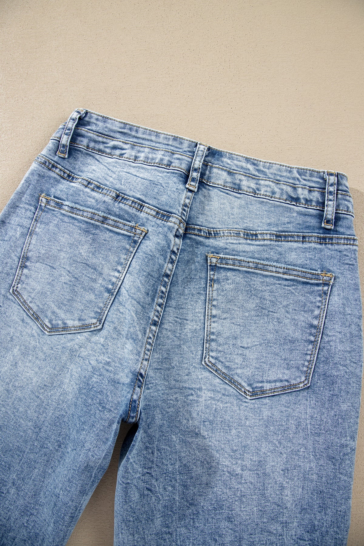 Acid Wash High Rise Flare Jeans