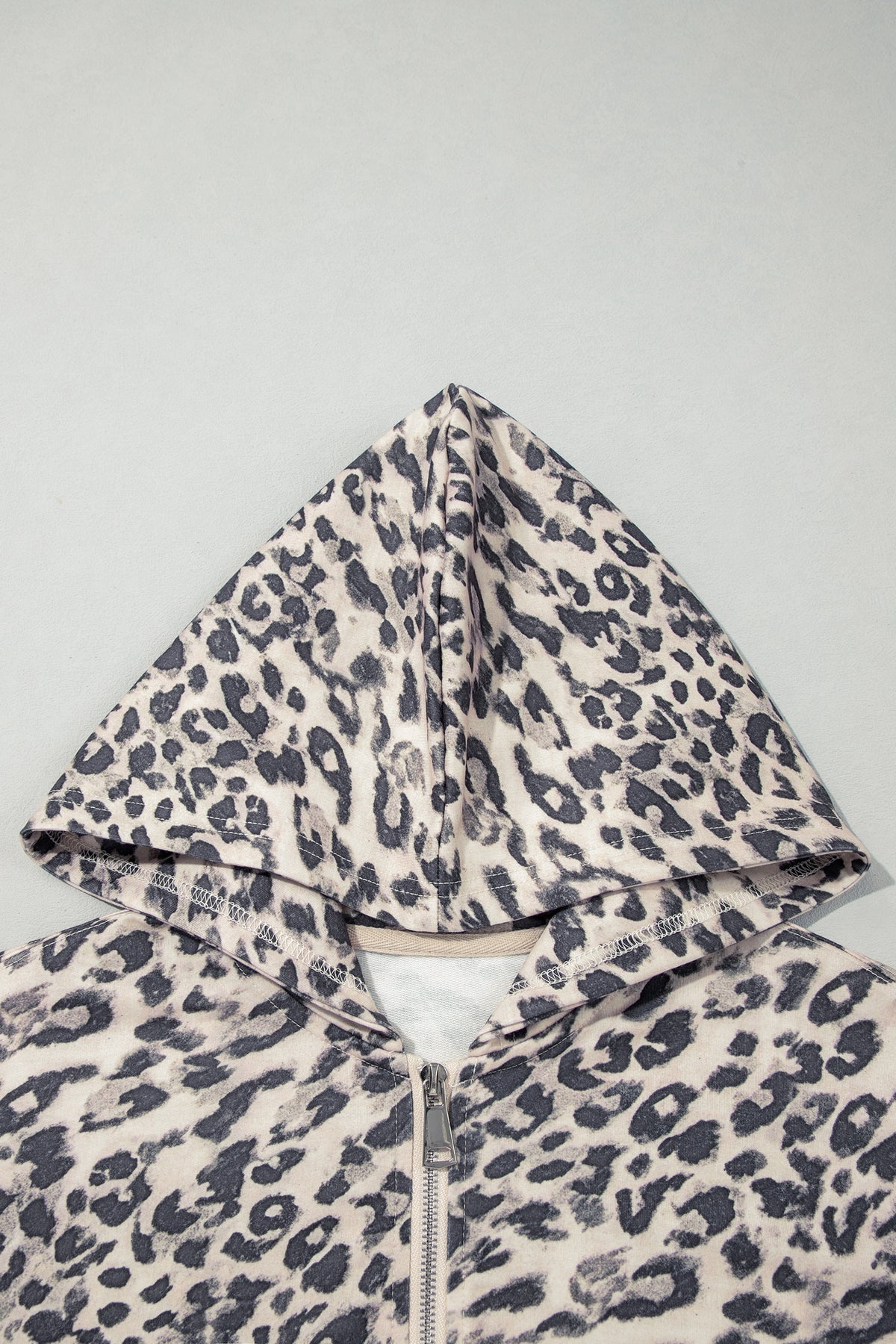 Multicolor Leopard Zip-Up Shorts Set