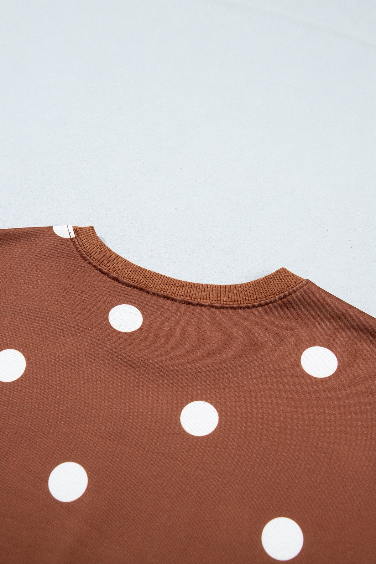 Brown Polka Dot Pullover & Skort Two-Piece Set
