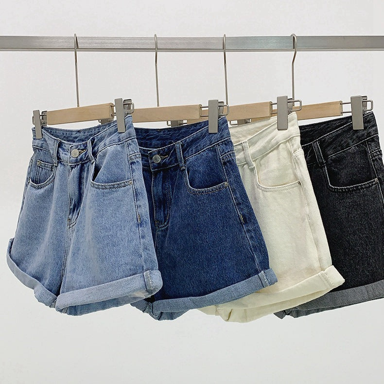 High-Waisted Wide Leg Denim Shorts