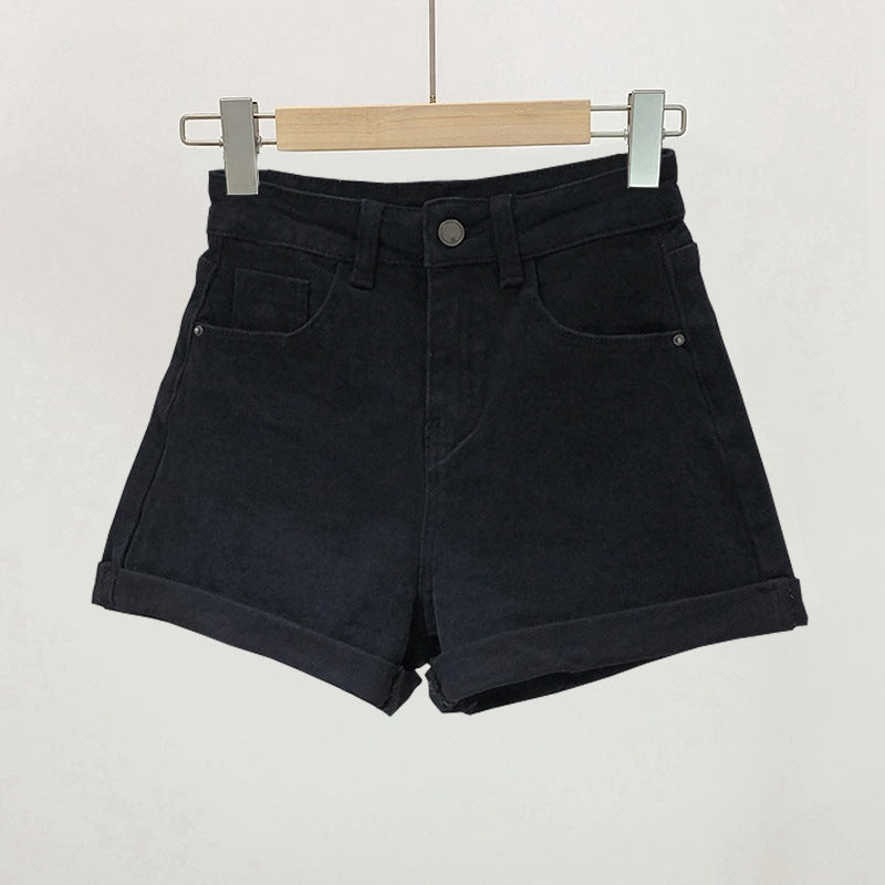 High-Waisted Wide Leg Denim Shorts