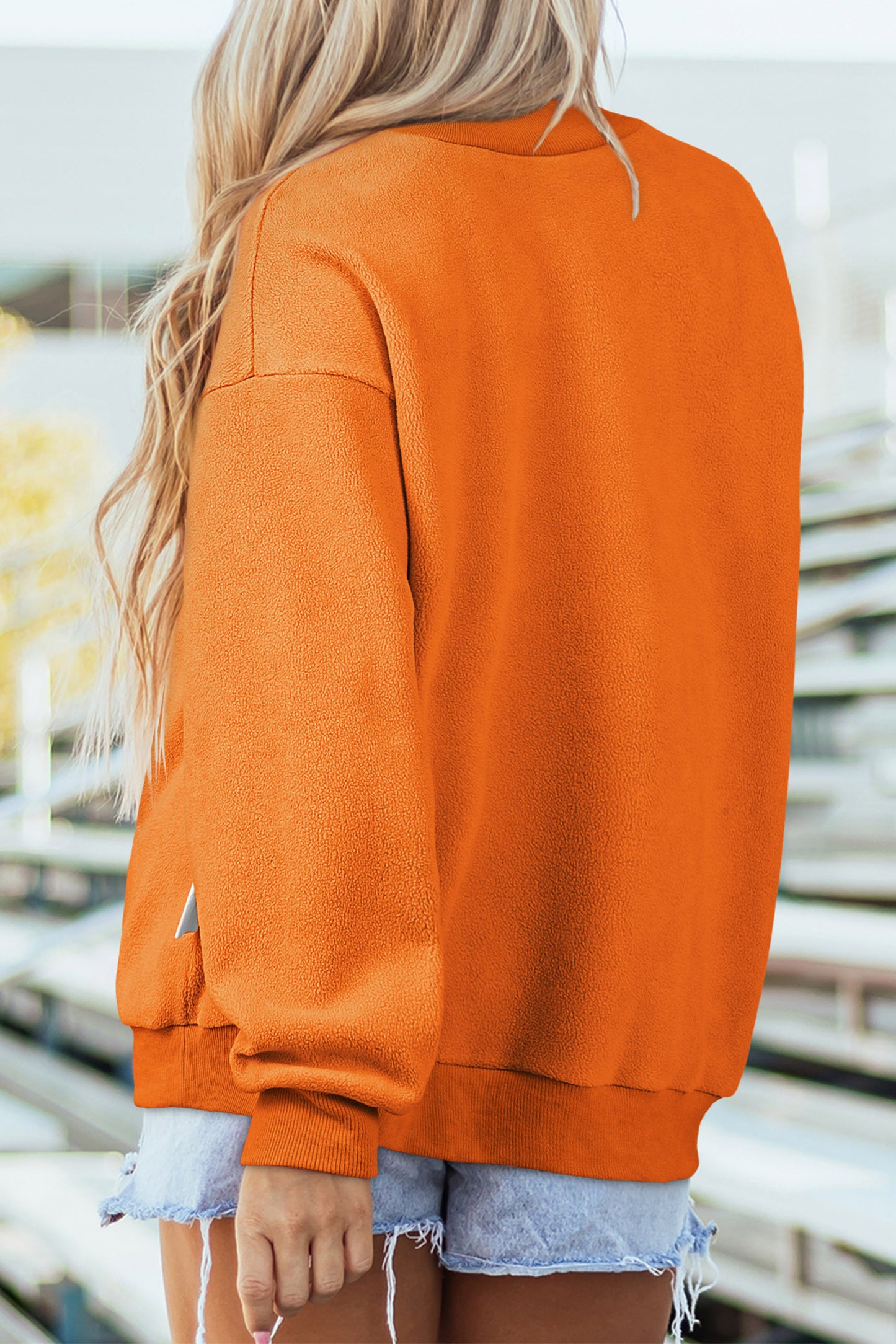 Carrot Spooky Ghost/ BOO Reversible Print Mock Neck Casual Pullover Sweatshirt