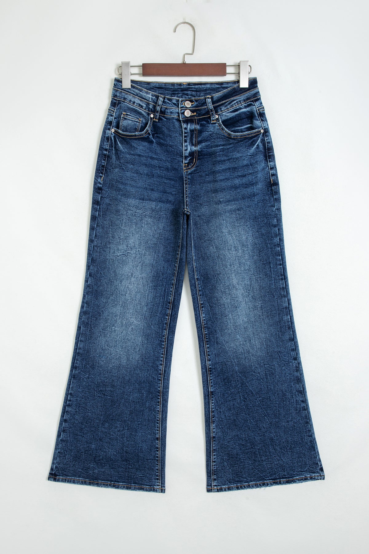 Acid Wash High Rise Flare Jeans