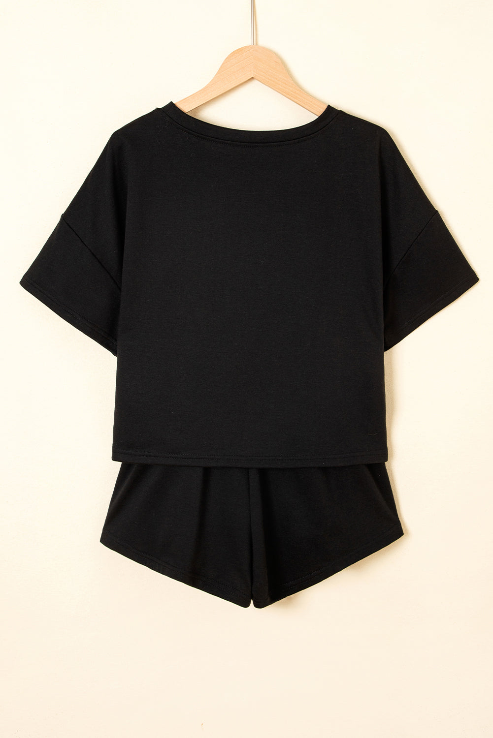 Black Cropped Tee and Ruffle Skort Set