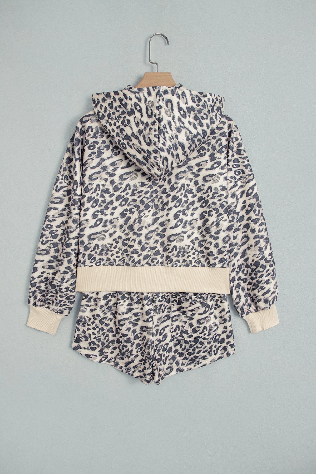 Multicolor Leopard Zip-Up Shorts Set