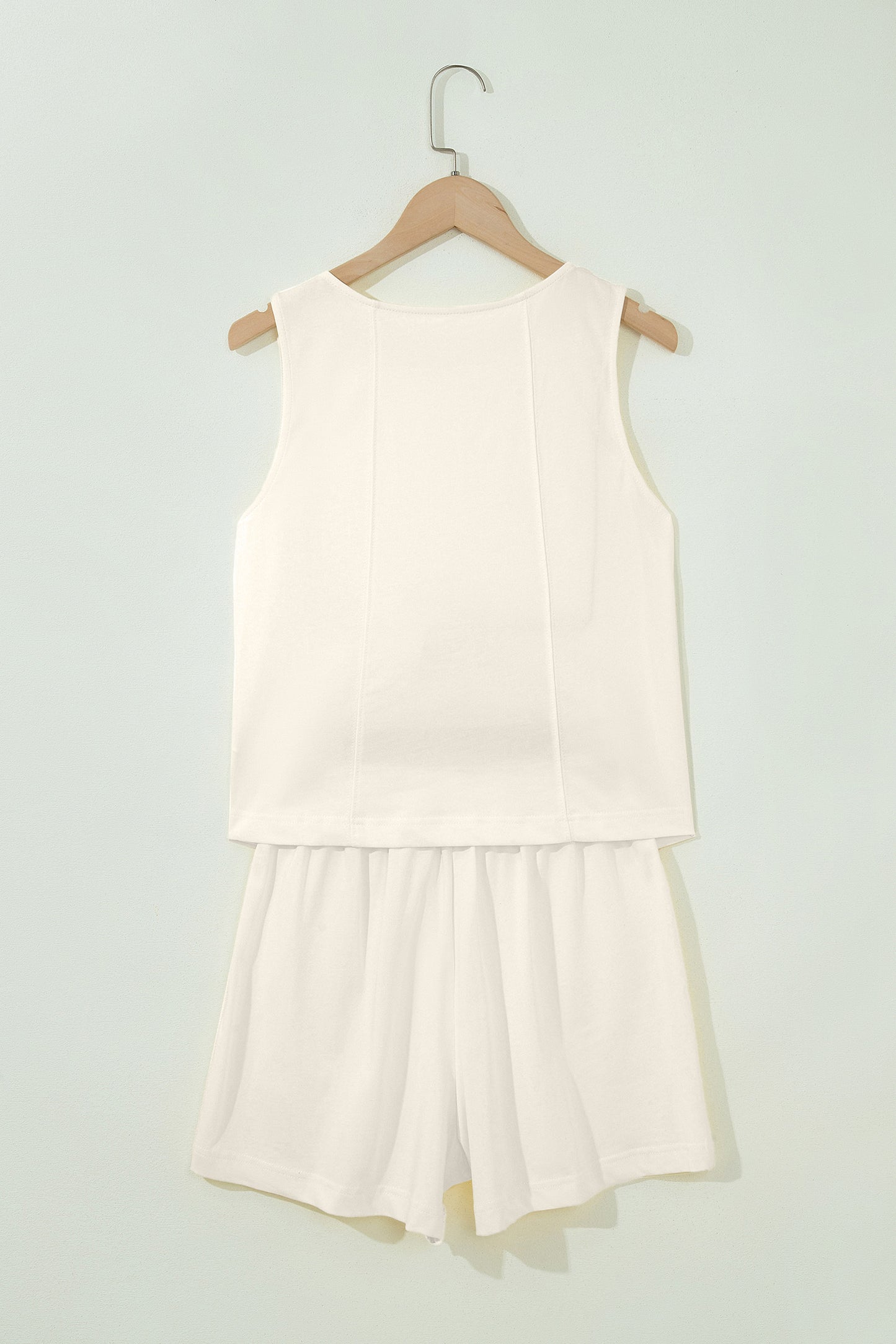 Stitched Detail Loose Tank Top & Shorts Set