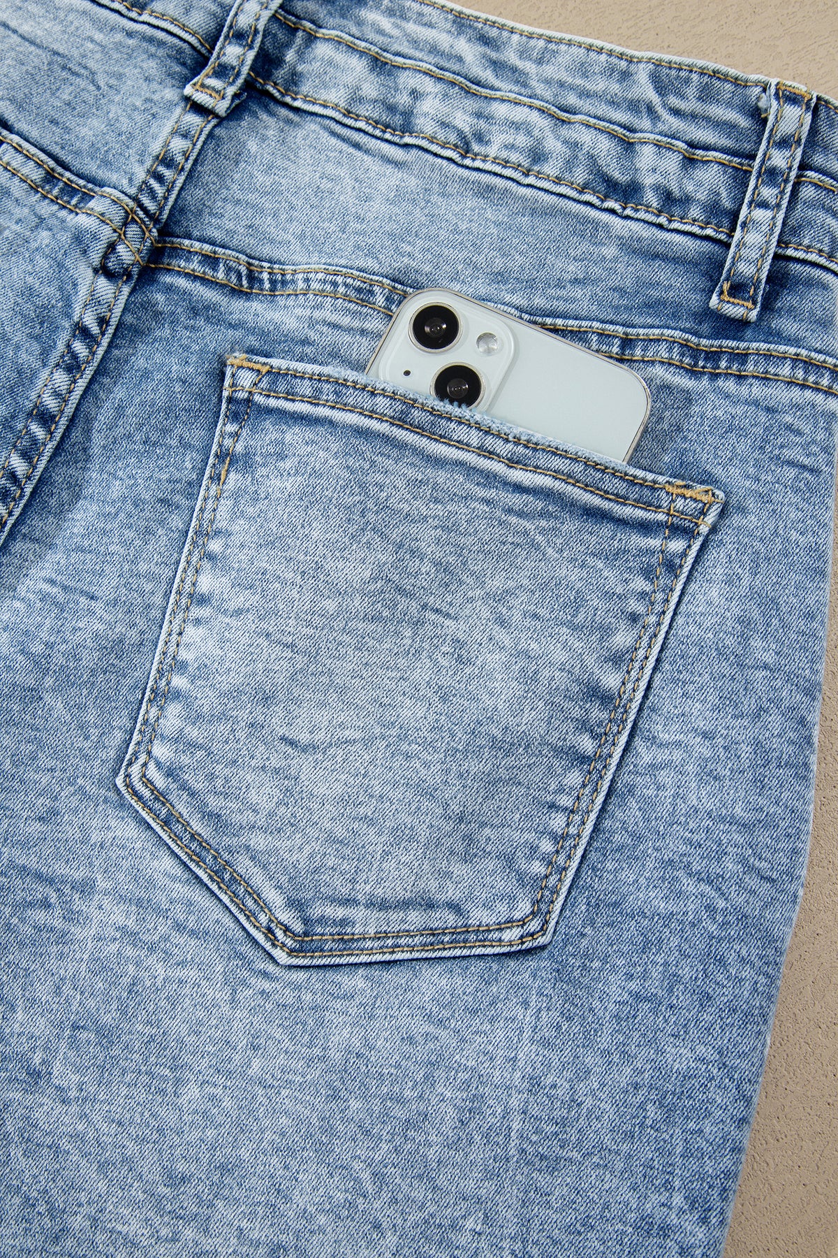 Acid Wash High Rise Flare Jeans