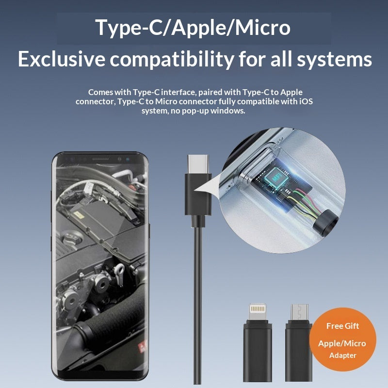 High-definition Endoscope For Automotive Repair With A Wide-angle View