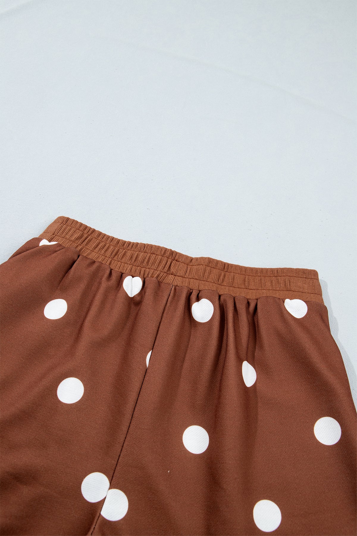 Brown Polka Dot Pullover & Skort Two-Piece Set