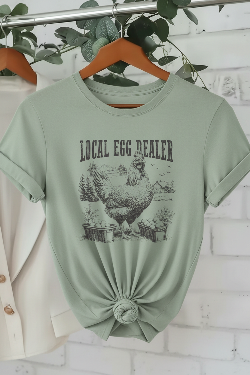 Local Egg Dealer Tee - Loose Knot Display Clean Graphic
