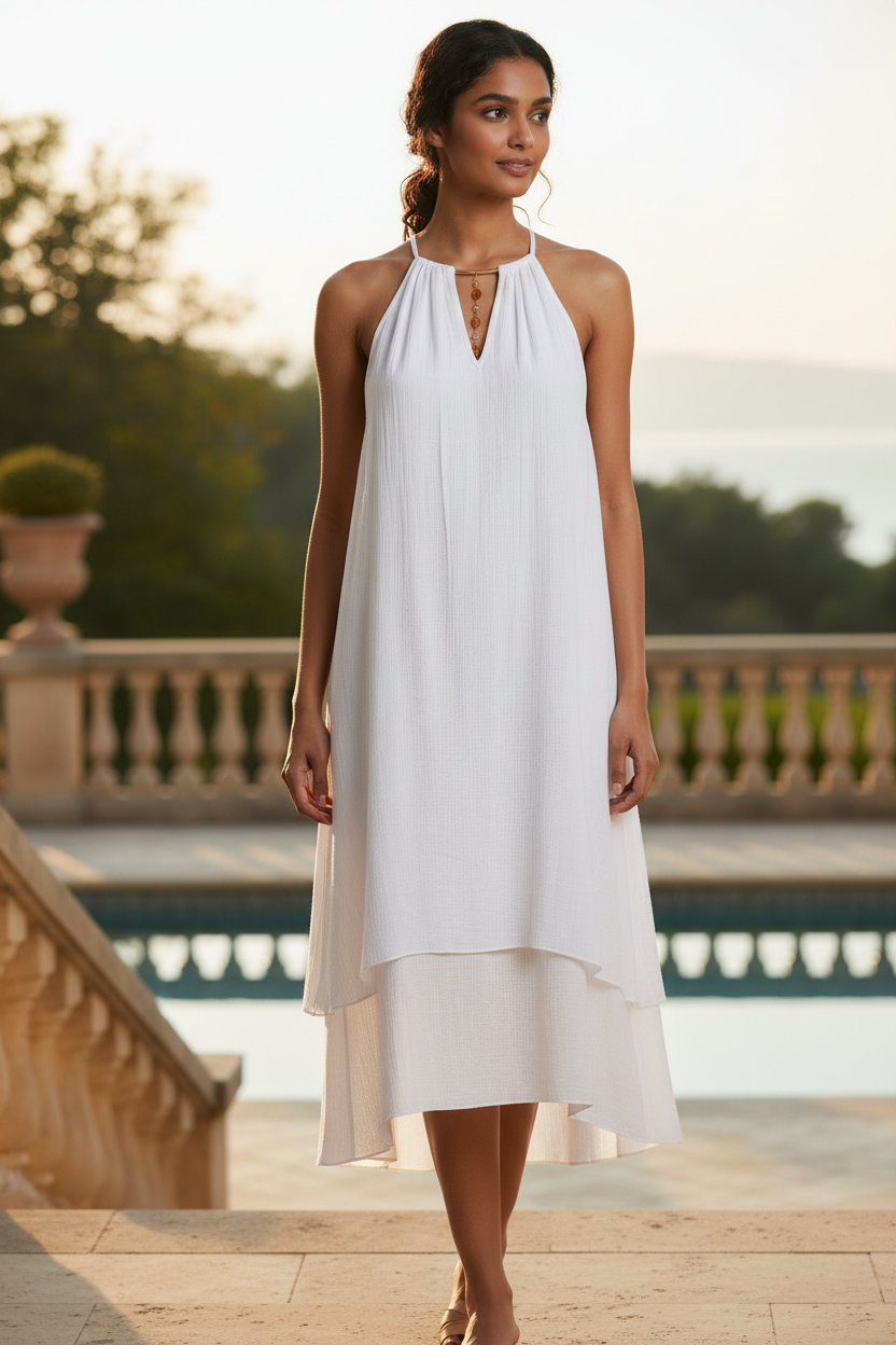 Mlle Gabrielle Solid Sleeveless Dress
